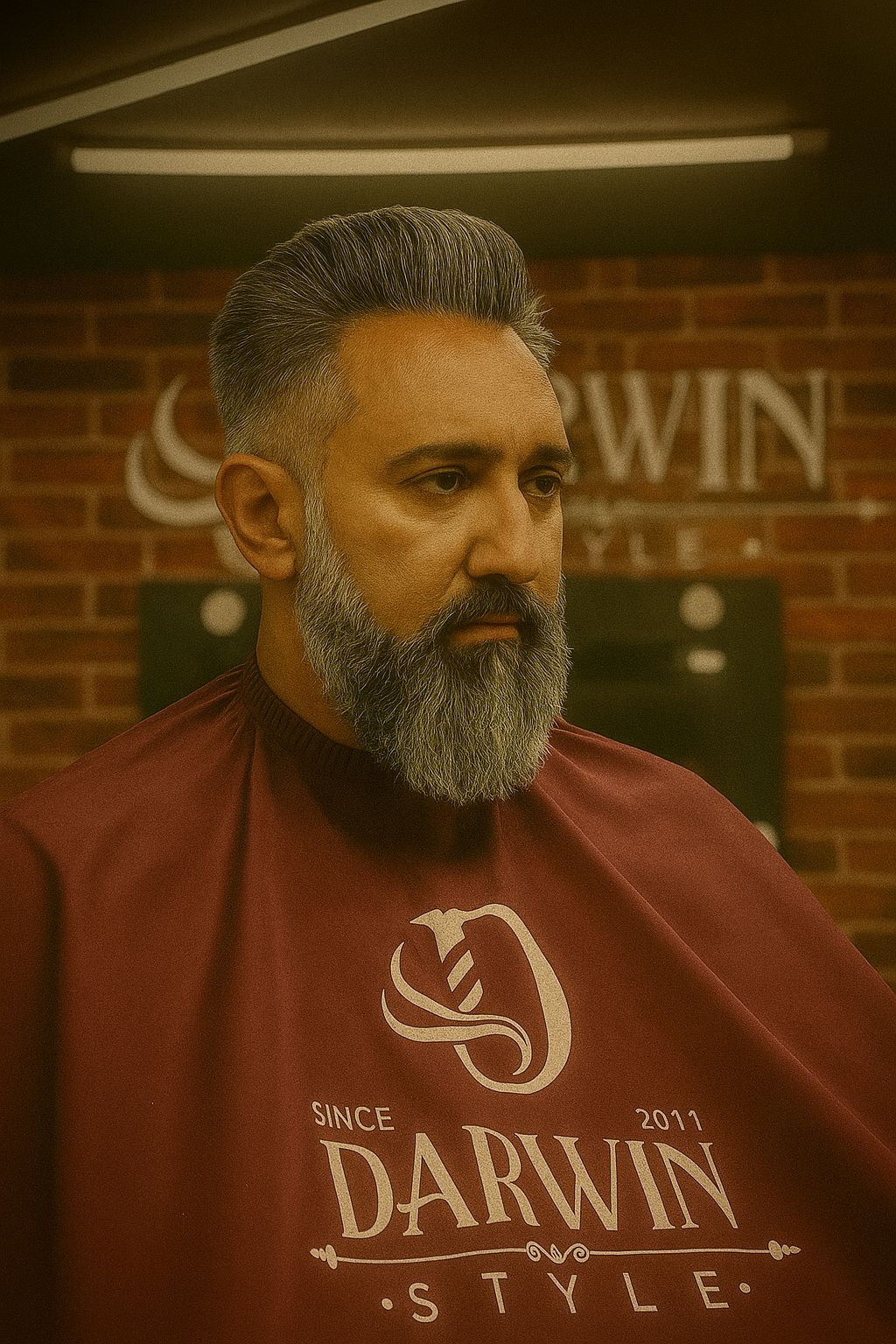 Undercut con barba larga