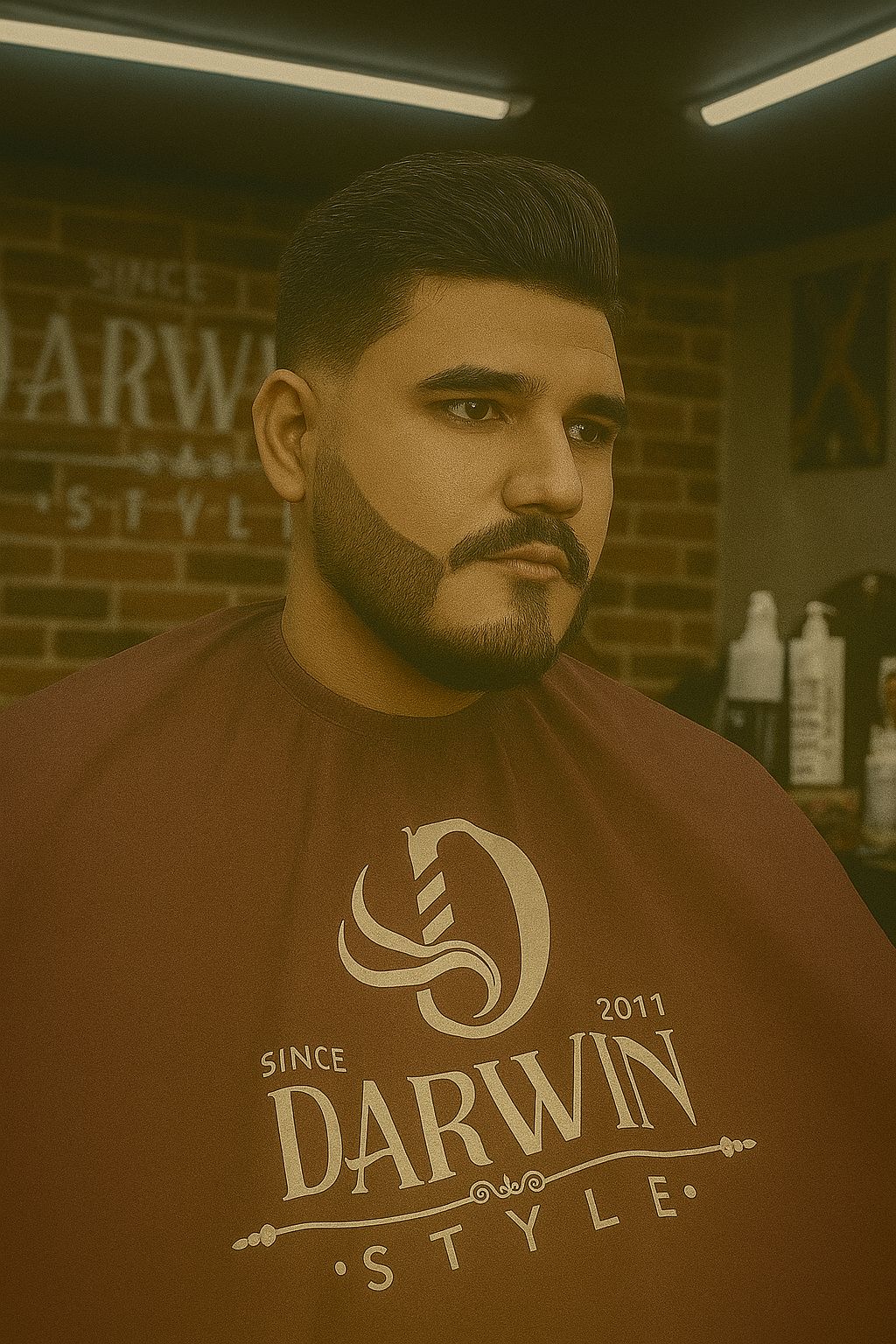 Fade con barba perfilada